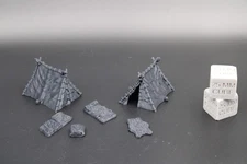 Tabletop Terrain Bandit Hunter Fur Pelt Camp Tent Set Dnd RPG wargame skirmish 2