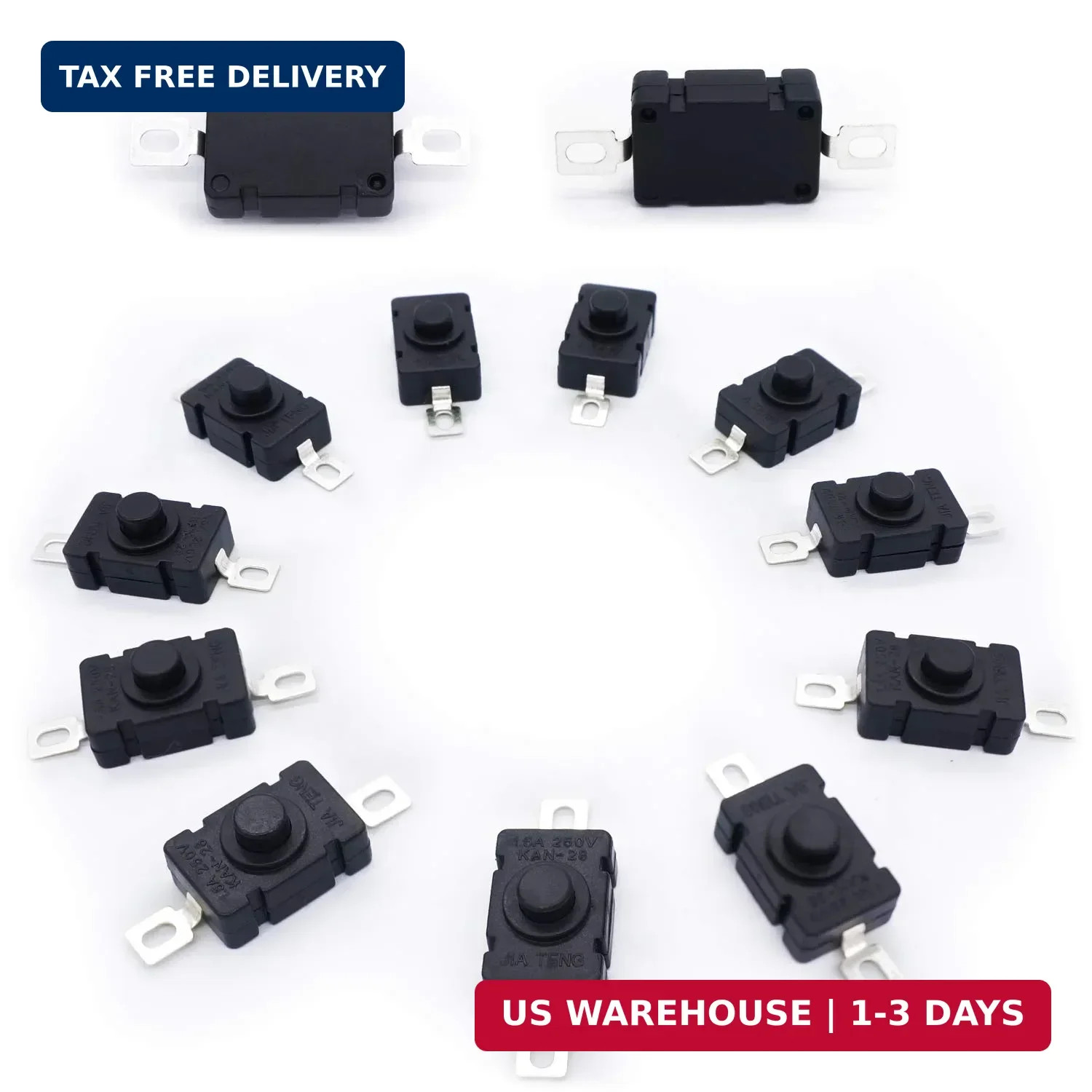 20 PCS Latching Mini Push Button Switch 250V 1.5A ON/Off Torch ...