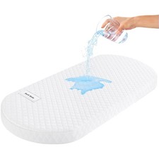 Bassinet Mattress Pad 30x15 Oval Waterproof Dual Side Baby Cradle
