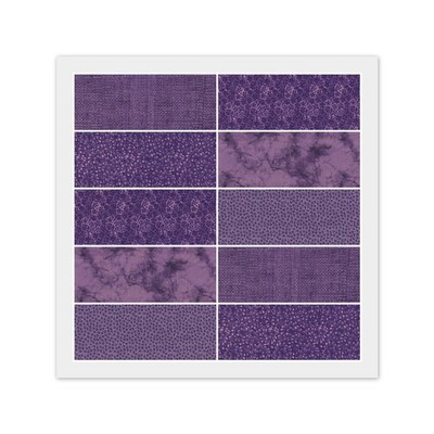 Purple FAT QUARTERS: 10) 18'' x 22'' FQ Bundle, 100% Quilting Cotton Fabric