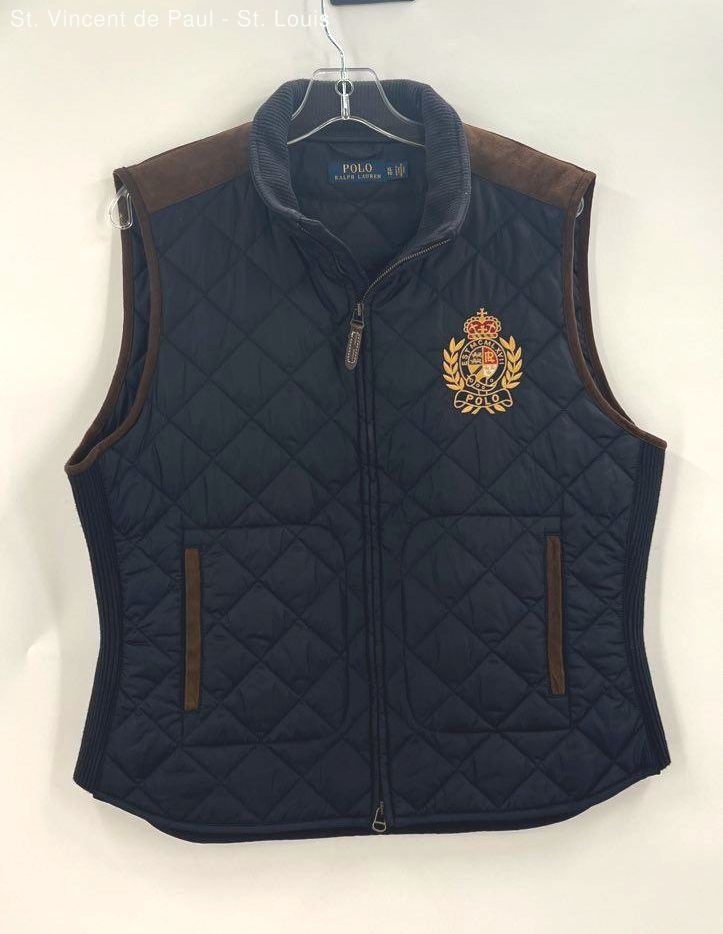 Vintage Polo Ralph Lauren Quilted Crest Puffer Vest Womens XL Size 16 Y2k Blue
