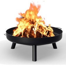 Feuerschale Edelstahl 80cm Feuerstelle Garten Lagerfeuer Grill Stand Holzfeue...