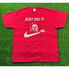 Nike Michael Myers Just Do It T Shirt Horror Movie Halloween Swoosh Red XL