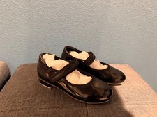 Stelle Girls Leather Tap Shoes Size 11M Black Patent Mary Jane SD01 w/ Box