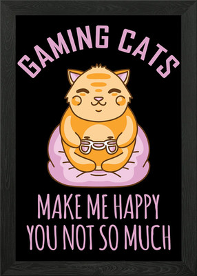 Gaming Katzen machen mich glücklich gerahmtes Wandbild Poster Leinwanddruck Bild
