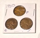 1930 P, D & S Lincoln Wheat Penny, Fine Condition