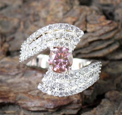 Pink Diamond Solitär Ring 1,28 ct Rundschliff AGI Zertifiziert