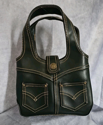 Vintage Levi Strauss Double Handle Leather Handbag Purse