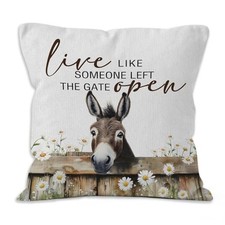 Donkey Throw Pillow Covers 18x18,Farmhouse Western Animal Pillow 0-donkey-2