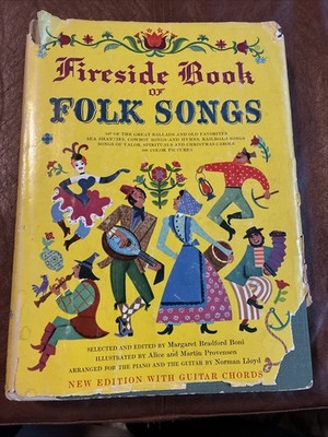 Fireside Vook Of Fold Songs Piano And Guitar 1947 Vintage Folk Illustrations 