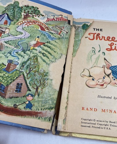 THE THREE LITTLE PIGS by Ruth Bendel A Rand McNally Jr Elf Book 1956 - Picture 5 of 10