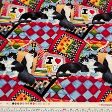 Quilt Control Cats by M.E. Hordyszynski Michael Miller Cotton by the HALF YARD
