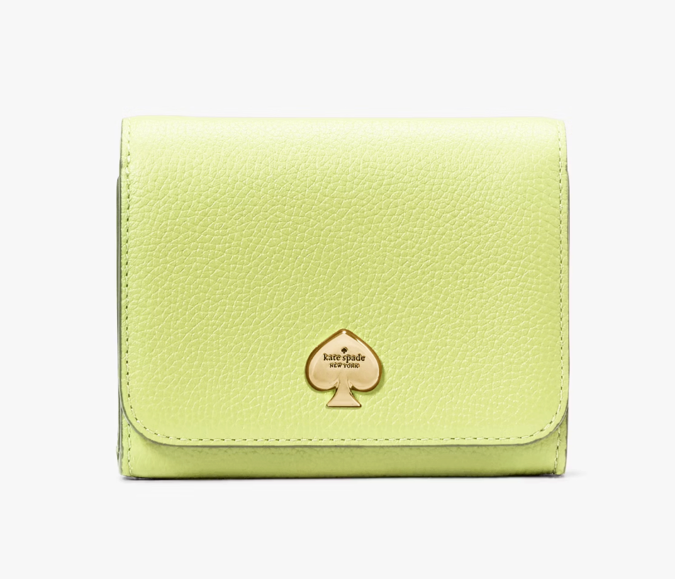 New Kate Spade Kayla Small L-Zip Wallet Leather Lime Slushy | eBay
