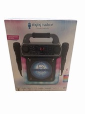 NEW Singing Machine Groove Mini Bluetooth Karaoke w/ 2 Microphones