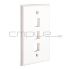 Keystone Jack Wall Plate Three 3 Hole Port RJ-45 Network CAT5e CAT6 RJ45 White