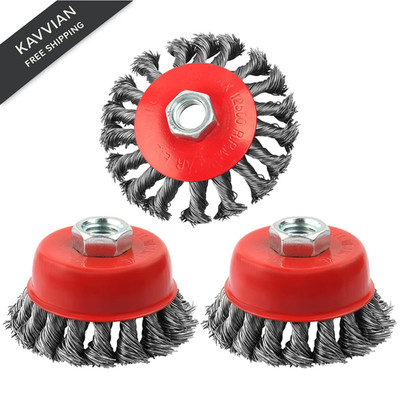 WENORA 3 Pack Wire Wheel Brush for Angle Grinder, 4 Inch 4 inches, Red