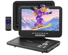 12.5" Portable DVD Player with 10.5" HD Swivel Screen, 6-Hour Battery Life