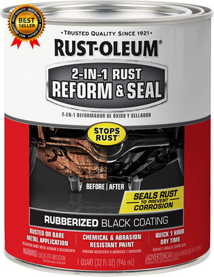 344763 Automotive 2-In-1 Rust Reform & Seal Quart Black 32 Fl Oz (Pack of 1)