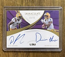 2018 Panini Immaculate Collection D.J. Chark & Derrius Guice Dual Auto Card /25