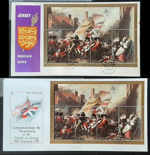 z(JER-248) JERSEY 1981 FDC + Souvenir Cover Bicentenary of Battle of Jersey