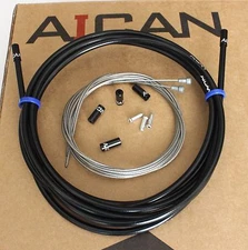 Aican Premium bike Road Brake cable housing set kit Alloy Ferrules Black