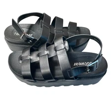 Koi Womens Gator Black Sandals Size 9