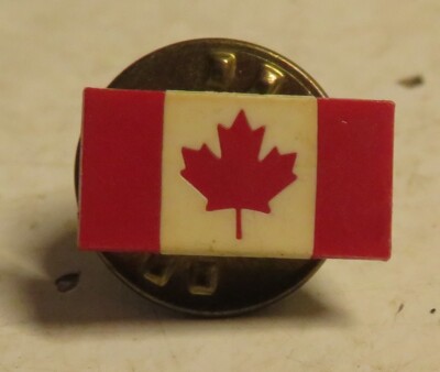 Canadian Flag Pin Hat Lapel Pin Clutch Back Canada Red White Maple Leaf 1/2'' Wid