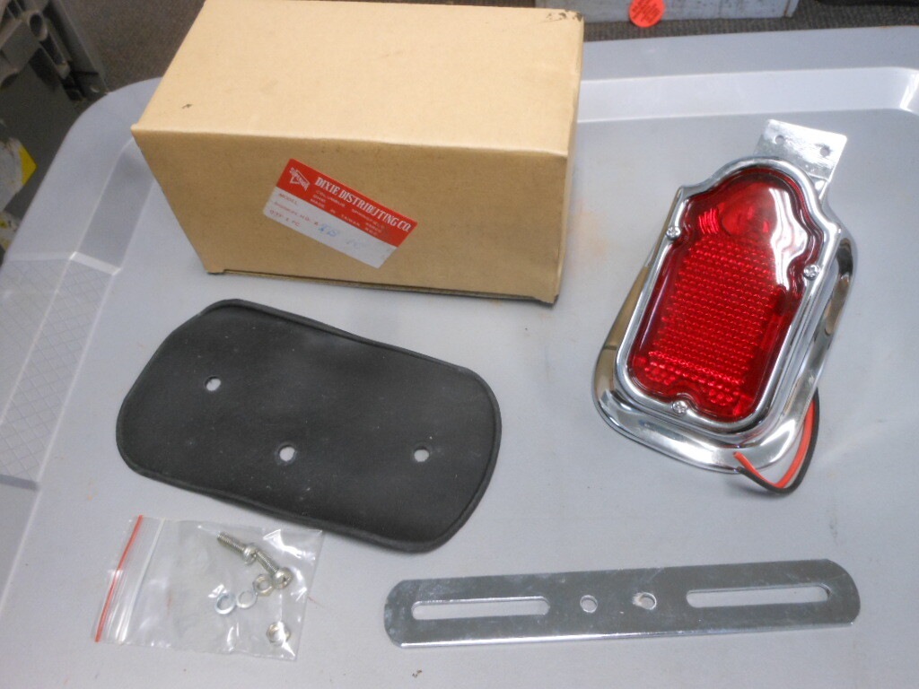 NOS JC Liang Tombstone Taillight License Plate Bracket Harley