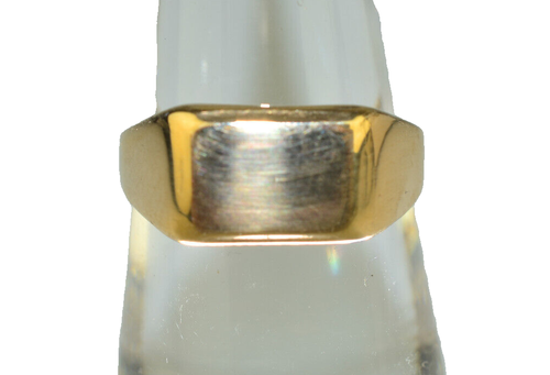 VINTAGE 14K YELLOW GOLD RECTANGULAR SIGNET RING SIZE 5 NO MONOGRAM