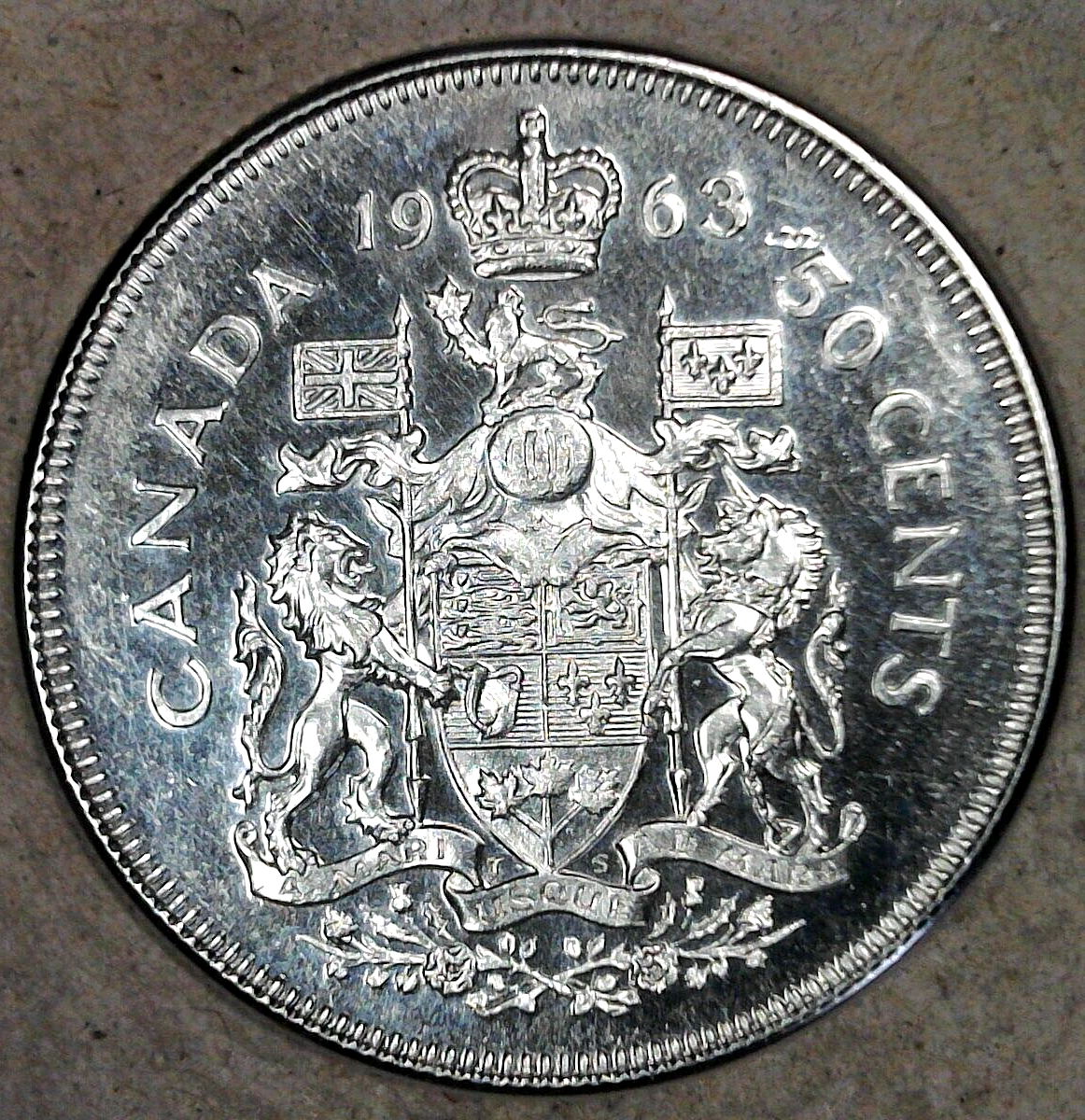 1963 Canada 50 Cent Piece VHG Uncirculated Queen Elizabeth II 80