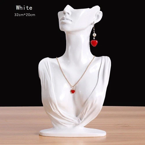Resin Necklace Earrings Jewelry Display Stand mannequin Head Bust Stand Model - Picture 9 of 9