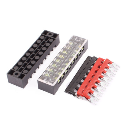2St Klemmenblock Zweireihig 8P Kabelverbinderleiste + 4 x Klemmleiste 600V 15A