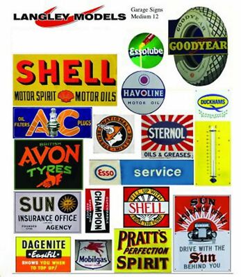 Langley Models Paper Enamel Garagen Schilder SMF11n OO 1:76 Decals