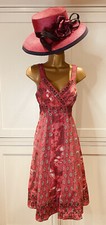 Monsoon UK 12 Rose/Multi Coloured Paisley Print Cotton Sleeveless Summer Dress