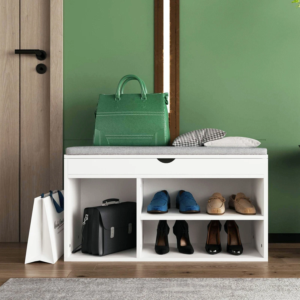 White shoe storage best sale bench with cushion