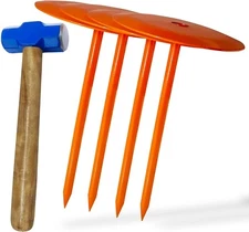 FEBTECH-Septic Tank Marker for Property line Markers-6"x10" Pack of 4+1 Hammer