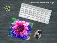 Pink Purple Dahlia Flower Mouse Pad 1