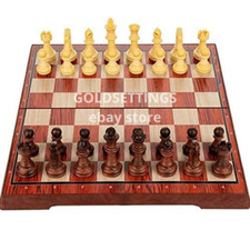 Portable Vintage Chess Set Wood Style Board M...