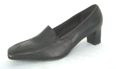 ARA Shoes Sz US 9.5 UK 7 Pumps Dark Brown Leather Made Germany Chunk Heels