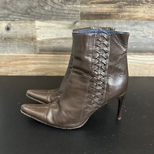BCBG MAX AZRIA Size 8B Side Zip Brown Leather...