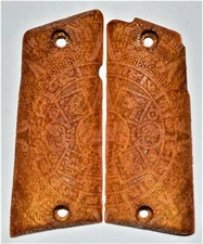 Llama Max 1, Firestorm pistol grips engraved Mayan calendar gold plastic plain
