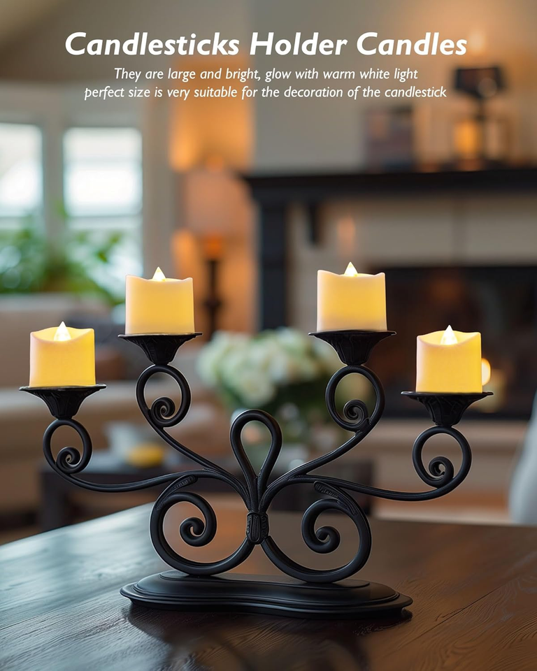 400+ Hour Timer Remote Control Flameless Votive Candles, Battery