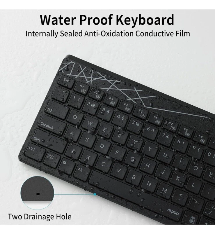 Wireless Keyboard Black 2.4G USB Ultra-Slim Keyboard for PC/Laptops - NEW - Image 4 of 4