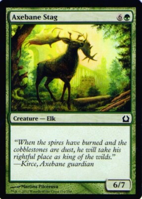 MTG 2012 AXEBANE STAG - ELK - CREATURE Magic MTG Forest card
