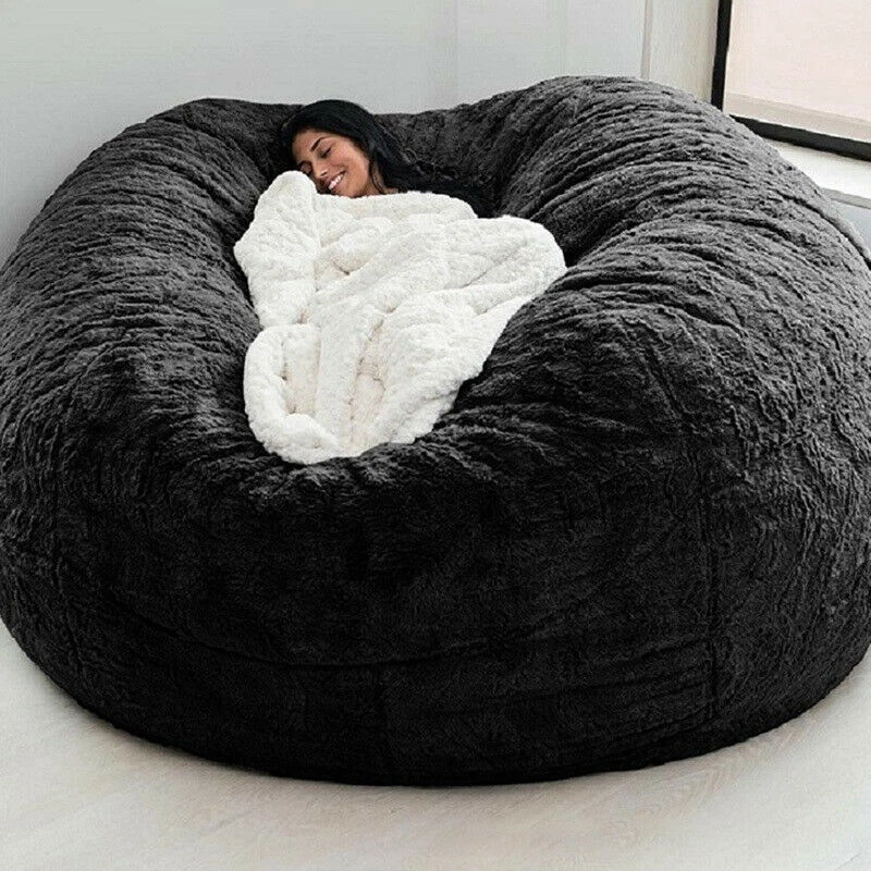 Microsuede 7ft Foam Giant Bean Bag Memory Living Room Chair Lazy Sofa Soft cover - Image 2 of 4