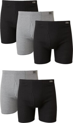 Hanes Men's FreshIQ Assorted Black Boxer Briefs ComfortSoft Waistband 2 or 5 PK