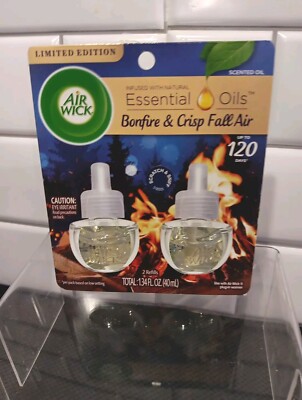 Air Wick Essential Oils New Bonfire & Crisp Fall Air Refills 5 Refills