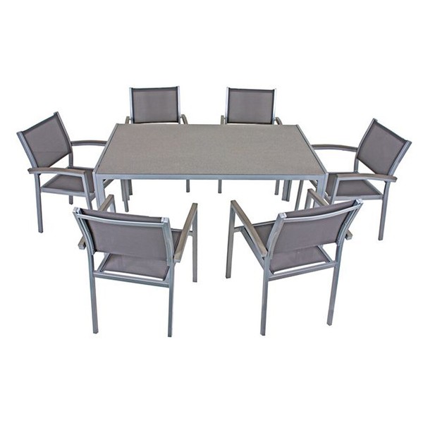 GartenmöBel Set TerrassenmöBel Tisch Mit StüHlen BalkonmöBel In Grau-image
