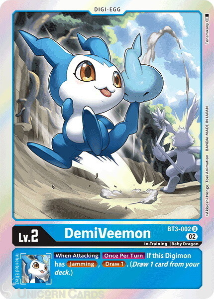 BT3-002 DemiVeemon :: Uncommon Foil Digimon Card :: RB01: Resurgence Booster ::