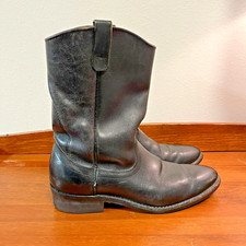 Vintage Red Wing Pecos Black Leather Boots Size 11 Western Cowboy Made in USA